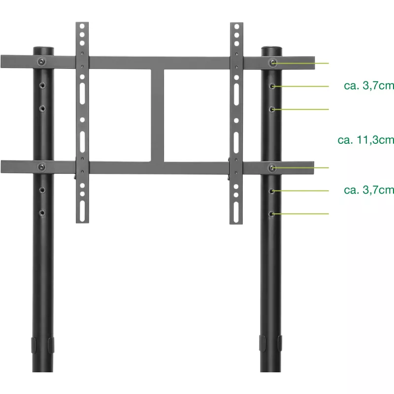 Carrinho multimédia InLine 23177A para TV LED 37–80 polegadas, máx. 80 kg