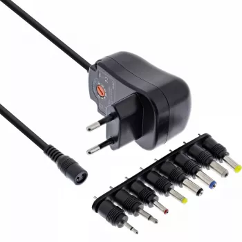 InLine fonte de alimentação universal 12W, 110-240V para 3-12V, máx. 1200mA
