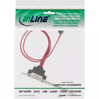 InLine 27902 painel eSATA, conector fêmea eSATA para SATA interno, 0,5 m