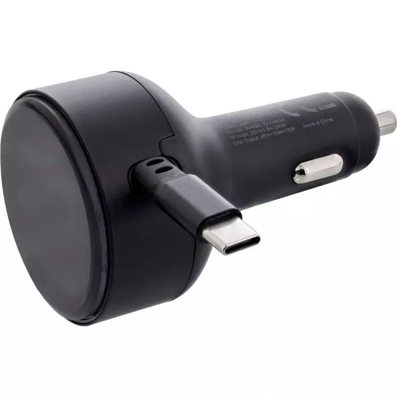 Carregador móvel universal InLine 31502R preto isqueiro carregamento rápido automóvel
