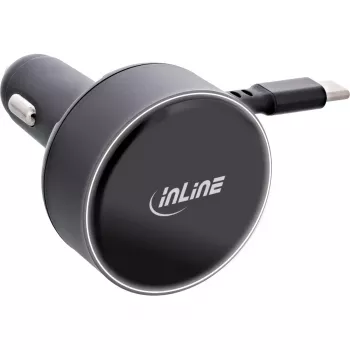 Carregador móvel universal InLine 31502R preto isqueiro carregamento rápido automóvel
