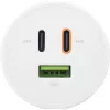 InLine fonte de alimentação USB PD, carregador GaN, 3 portas, USB-C duplo + USB-A, 65W, branco