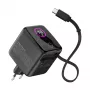 Fonte de alimentação USB InLine, 70 W, GaN, USB-C PD + USB-A QC, cabo 60 cm, preto
