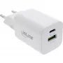 InLine fonte de alimentação USB, carregador USB-A + USB-C, 33W, PD + QC, branco
