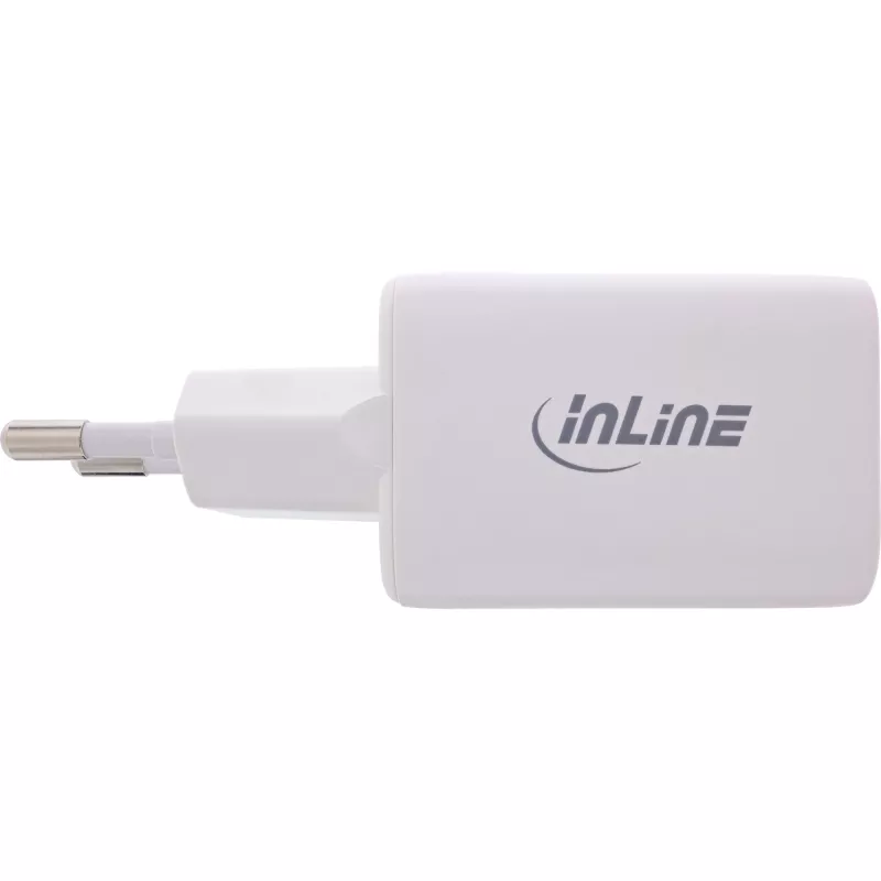 InLine fonte de alimentação USB, carregador USB-A + USB-C, 33W, PD + QC, branco