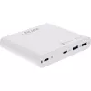 Fonte de alimentação USB InLine, carregador GaN, 4 portas, 2x USB-C + 2x USB-A, 120W, branco