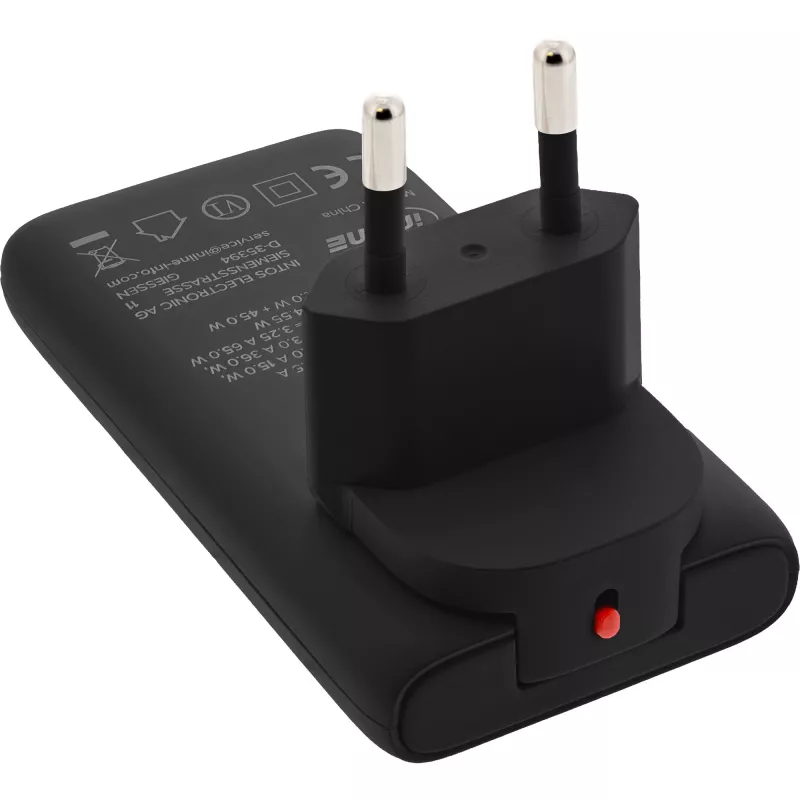 Fonte de alimentação USB carregador InLine 31519B Dual USB-C 65W adaptador de rede com duas portas USB-C