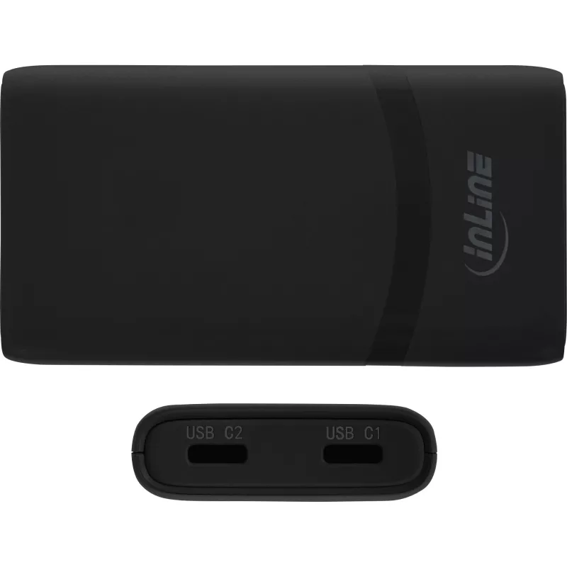 Fonte de alimentação USB carregador InLine 31519B Dual USB-C 65W adaptador de rede com duas portas USB-C