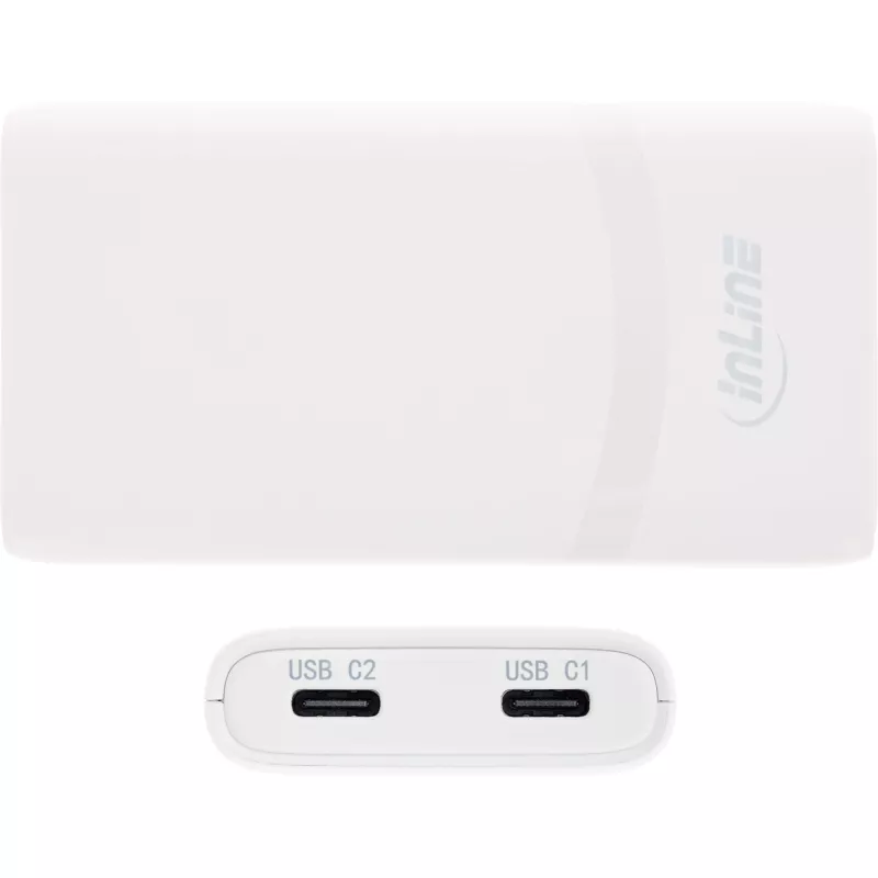 Fonte de alimentação USB InLine 31519C Dual USB-C 65W – conectores Dual USB-C, 65 W de potência total