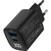 Fonte de alimentação USB PD InLine, carregador GaN, 2 portas, USB-C + USB-A, 30W, com ecrã