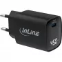 Fonte de alimentação USB PD InLine, carregador GaN, 1 porta, USB-C, 45W, com ecrã