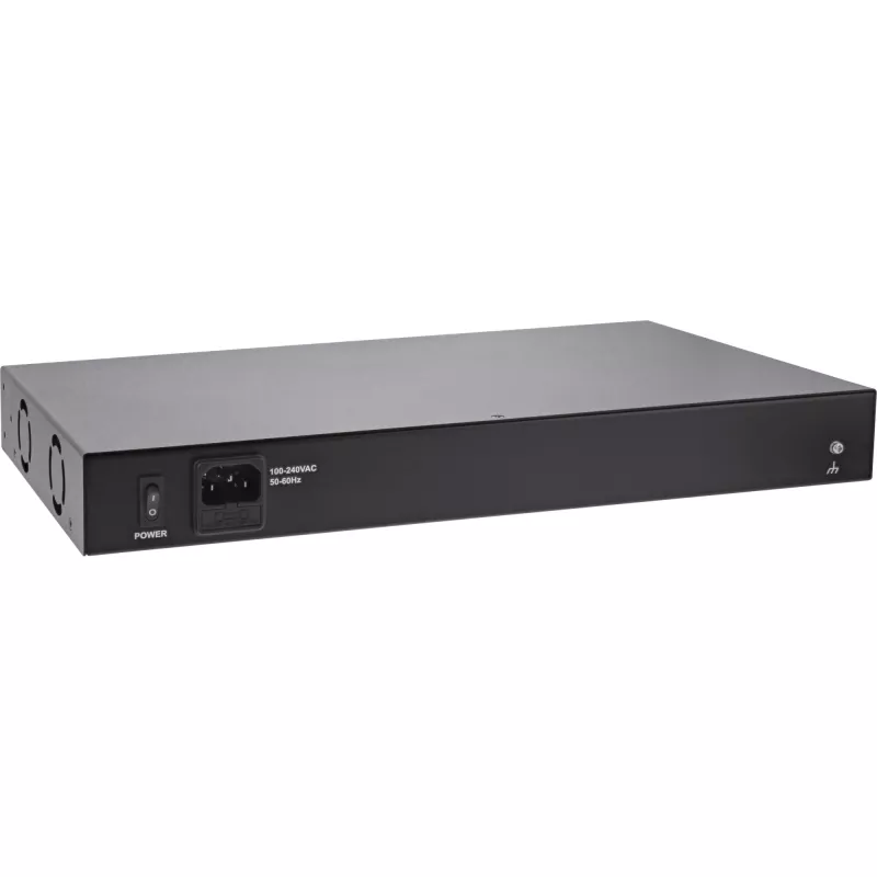 Hub injetor InLine PoE+ Gigabit 16 portas PoE+, 19 polegadas 1U, suportes incluídos, 2 ventoinhas