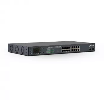 Switch de rede PoE+ Gigabit InLine 24 portas, 1 Gb/s, 2xSFP, 19 polegadas 1HE (incl. suportes)