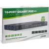 Switch de rede PoE+ Gigabit InLine 24 portas, 1 Gb/s, 2xSFP, 19 polegadas 1HE (incl. suportes)