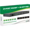 Switch de rede InLine PoE+ Gigabit 24 portas, 1 Gb/s, 2xSFP, 19 polegadas 1U (incl. suportes)