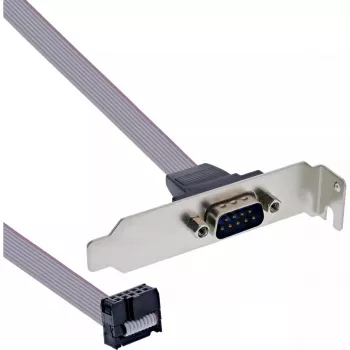 Chapa de slot InLine DB9 conector macho para header interno de 10 pinos direto 1:1 0,6 m