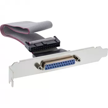 Chapa de slot paralela InLine com conector fêmea Sub-D de 25 pinos / conector fêmea de 26 pinos, 0,5 m