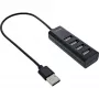 Hub USB 2.0 InLine 4 portas, conector macho Type-A para 4x conector fêmea Type-A, preto, 30 cm, fino