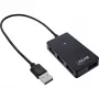 Hub USB 2.0 InLine 4 portas, conector macho Type-A para 4x conector fêmea Type-A, preto, 30 cm