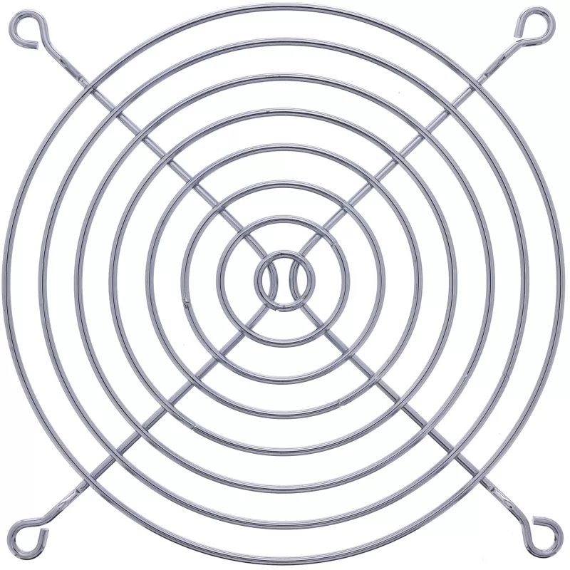 Grelha de proteção para ventoinha InLine em metal cromado, 120x120mm