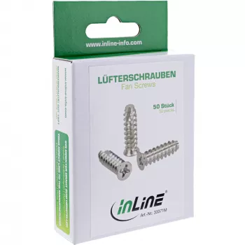 Parafusos para ventoinha InLine 5x16 mm prateados embalagem de 50 unidades