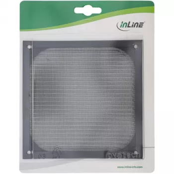 Filtro de alumínio para grelha de ventoinha InLine, preto, 140x140mm