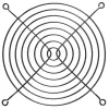 Grelha de ventoinha InLine em metal, preto, 140x140mm