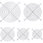 Grelha de ventoinha InLine em metal cromado, 80x80 mm
