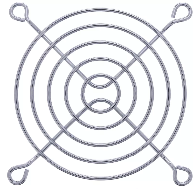 Grelha de ventoinha InLine em metal cromado, 80x80 mm