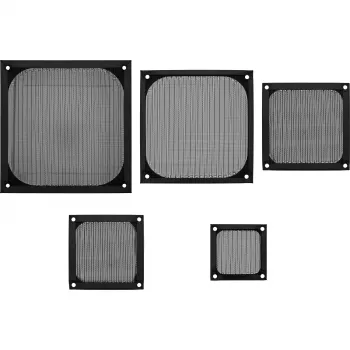 Filtro de alumínio para grelha de ventoinha InLine, preto, 80x80 mm