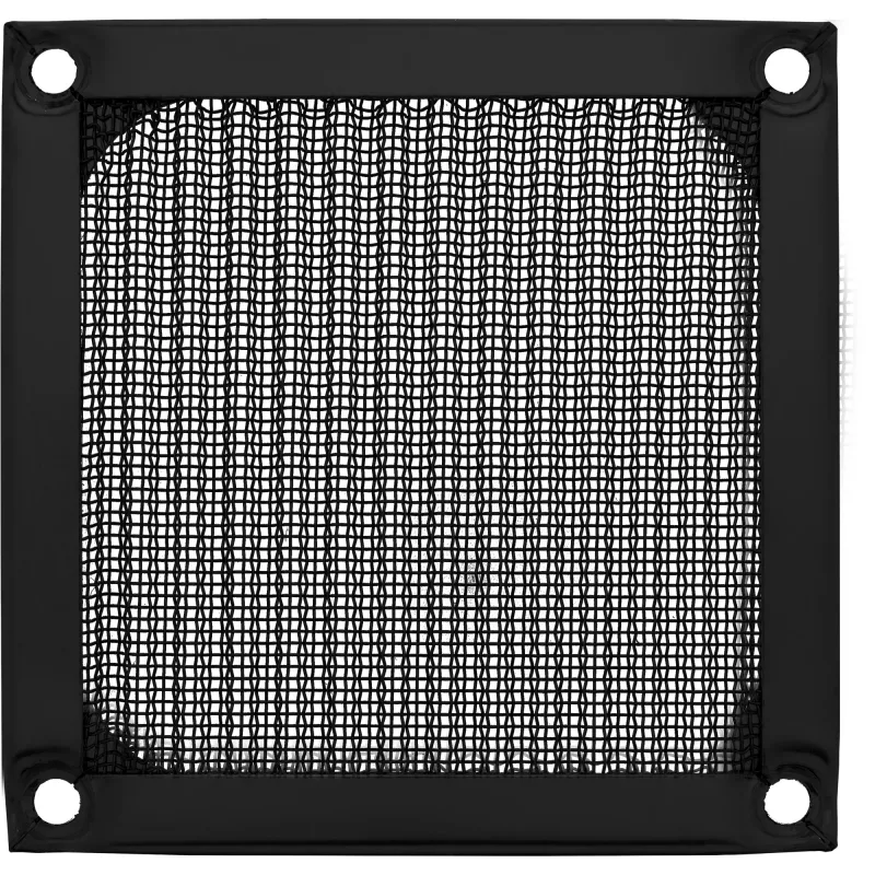 Filtro de alumínio para grelha de ventoinha InLine, preto, 80x80 mm