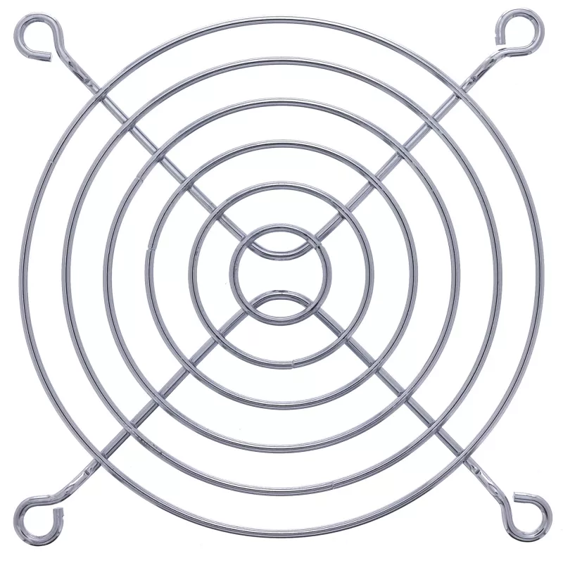 Grelha de proteção para ventoinha InLine em metal cromado, 92x92mm