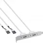Placa de slot InLine 2x USB 2.0 Type-A fêmea para 2x header interno de 5 pinos 0,3m