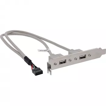 Placa de slot USB 2.0 InLine 2x USB Type-A fêmea para 1x conector de 10 pinos 0,35 m