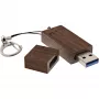 Pen drive USB 3.0 InLine, nogueira, com porta-chaves, 8 GB