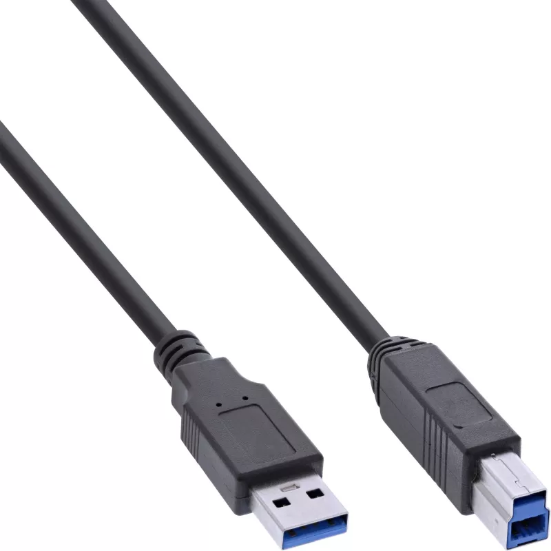 Hub InLine USB 3.2 Gen.1 7 portas caixa em alumínio com fonte de alimentação 2,5A, preto
