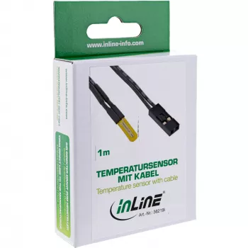 Sensor de temperatura / sonda InLine universal 2 polos com cabo 1 m