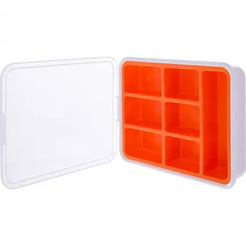 Caixa de peças pequenas InLine, 7 compartimentos, 180 x 140 x 40 mm, laranja