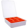 Caixa de peças pequenas InLine, 7 compartimentos, 180 x 140 x 40 mm, laranja