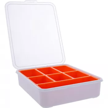 Caixa de peças pequenas InLine, 7 compartimentos, 180 x 140 x 40 mm, laranja