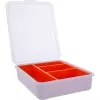 Caixa de peças pequenas InLine, 4 compartimentos, 180x140x40mm, laranja