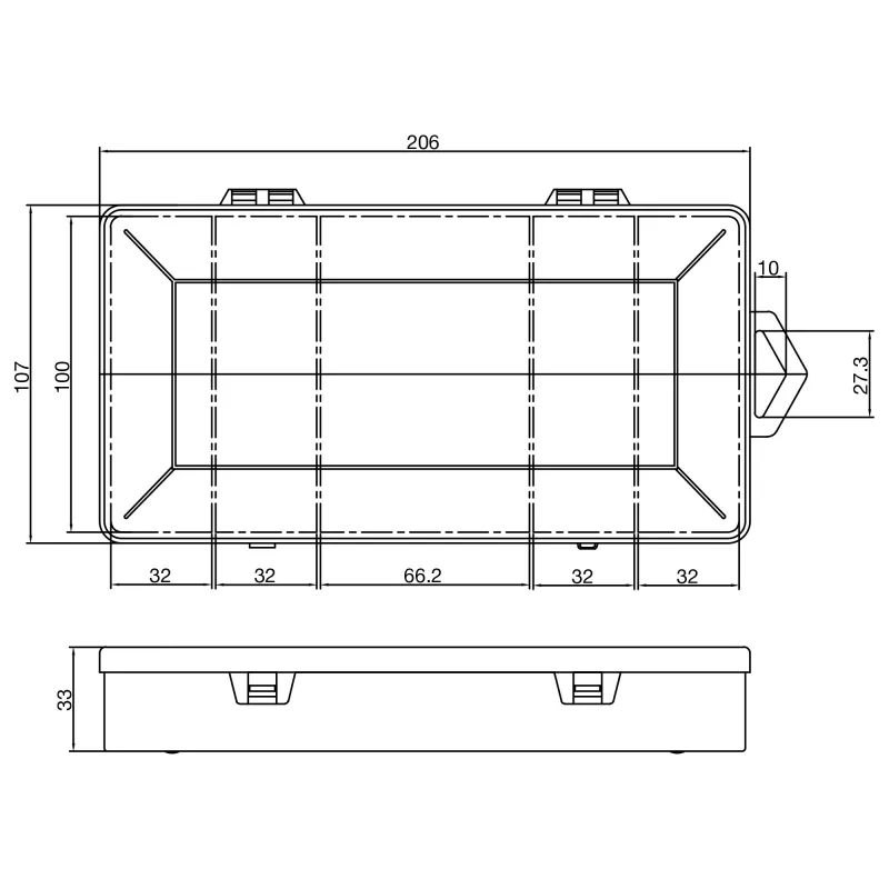 Caixa de peças pequenas InLine, 5 compartimentos, 206x107x33mm, transparente
