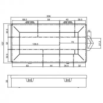 Caixa de peças pequenas InLine 10 compartimentos 206x107x33mm, transparente