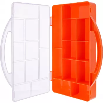 Caixa de peças pequenas InLine, 11 compartimentos, 271x186x40mm, laranja