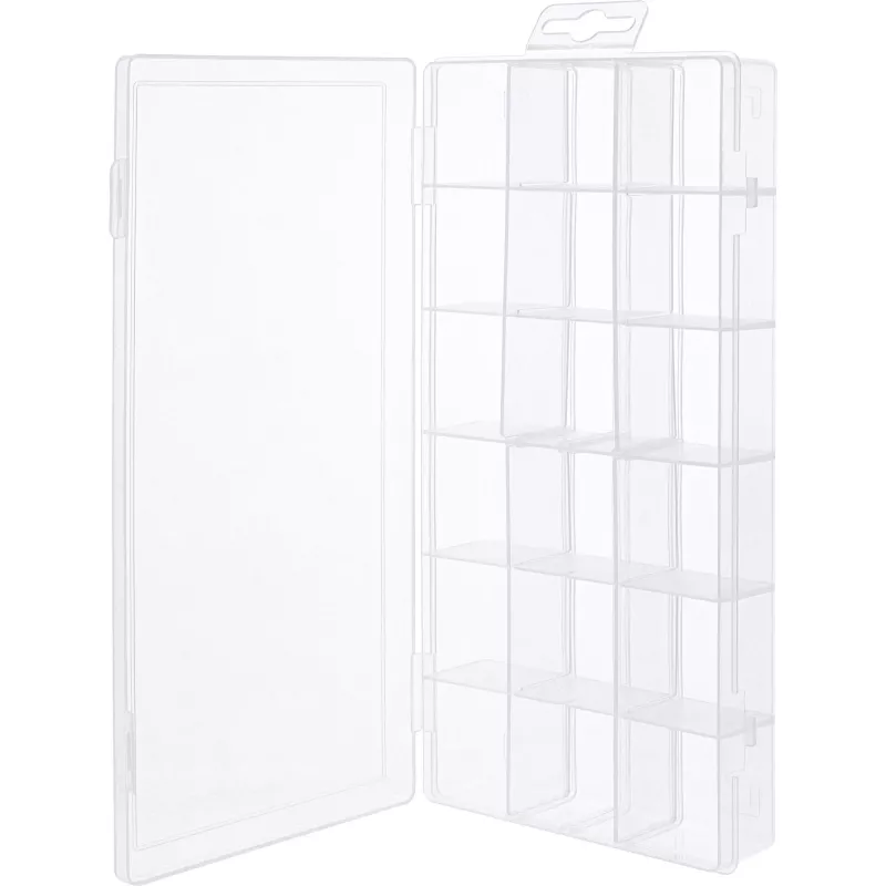Caixa de peças pequenas InLine, 18 compartimentos, 207x110x27mm, transparente