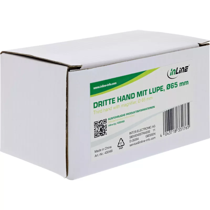 Suporte com lupa InLine 43046I Universal preto cromado