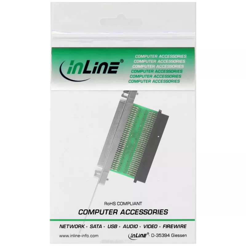 InLine 45550 chapa de slot SCSI III U320, conector fêmea HD68 para conector fêmea HD68