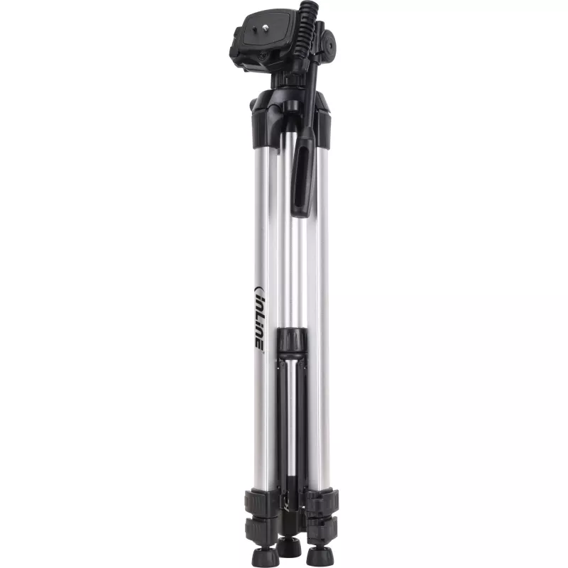 Tripé profissional InLine leve prateado capacidade de carga 5 kg altura 173 cm
