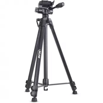 Tripé profissional InLine leve preto capacidade de carga 5 kg altura 173 cm