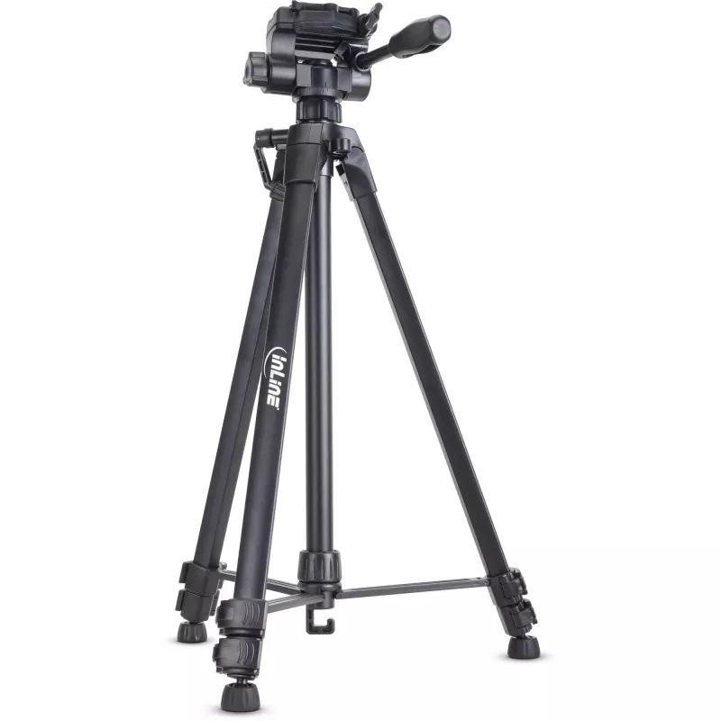 Tripé profissional InLine leve preto capacidade de carga 5 kg altura 173 cm